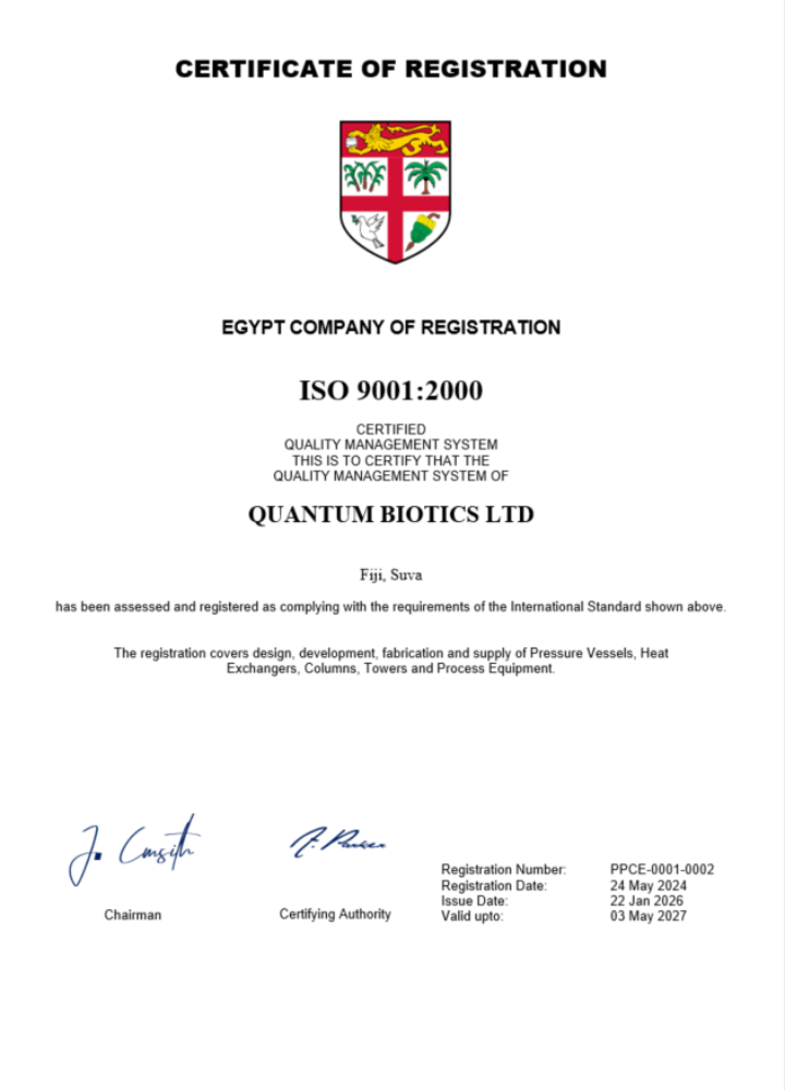 Fiji certificate of registration Word and PDF template